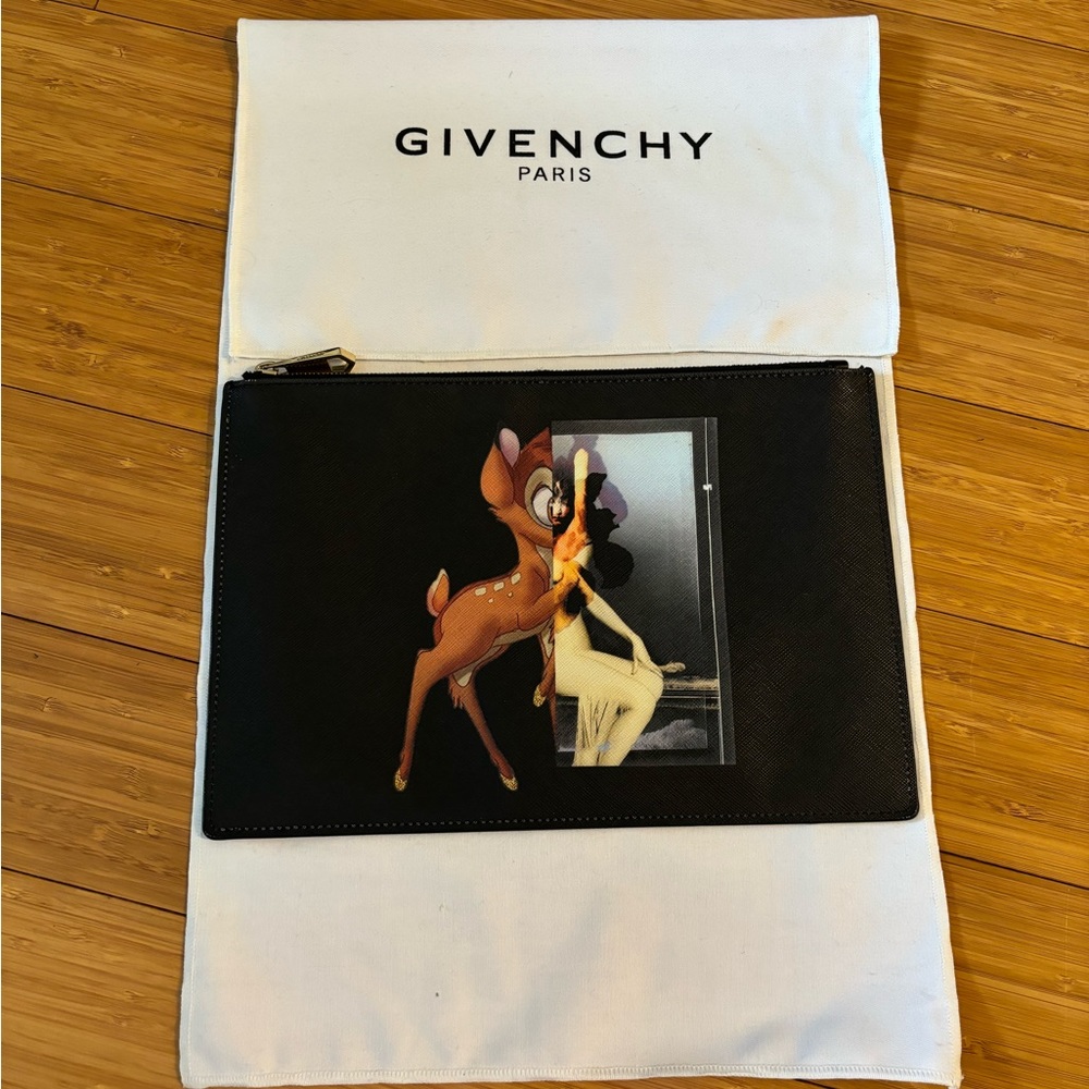 Givenchy Bambi coated canvas zip clutch